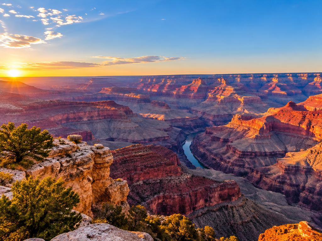 The Grand Canyon bathed in warm afternoon light