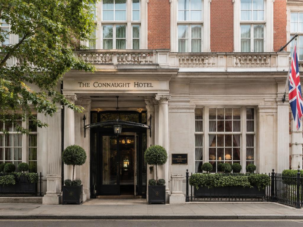 The Connaught's refined Mayfair townhouse entrance on Carlos Place