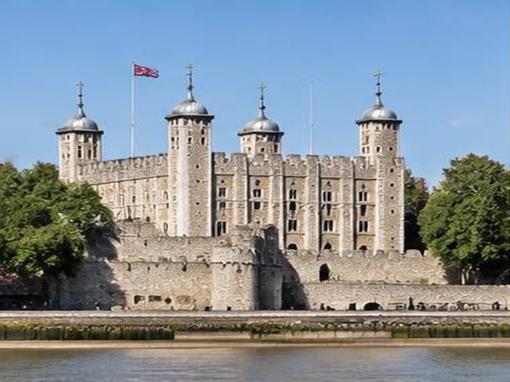 The White Tower and historic walls at the Tower of London
