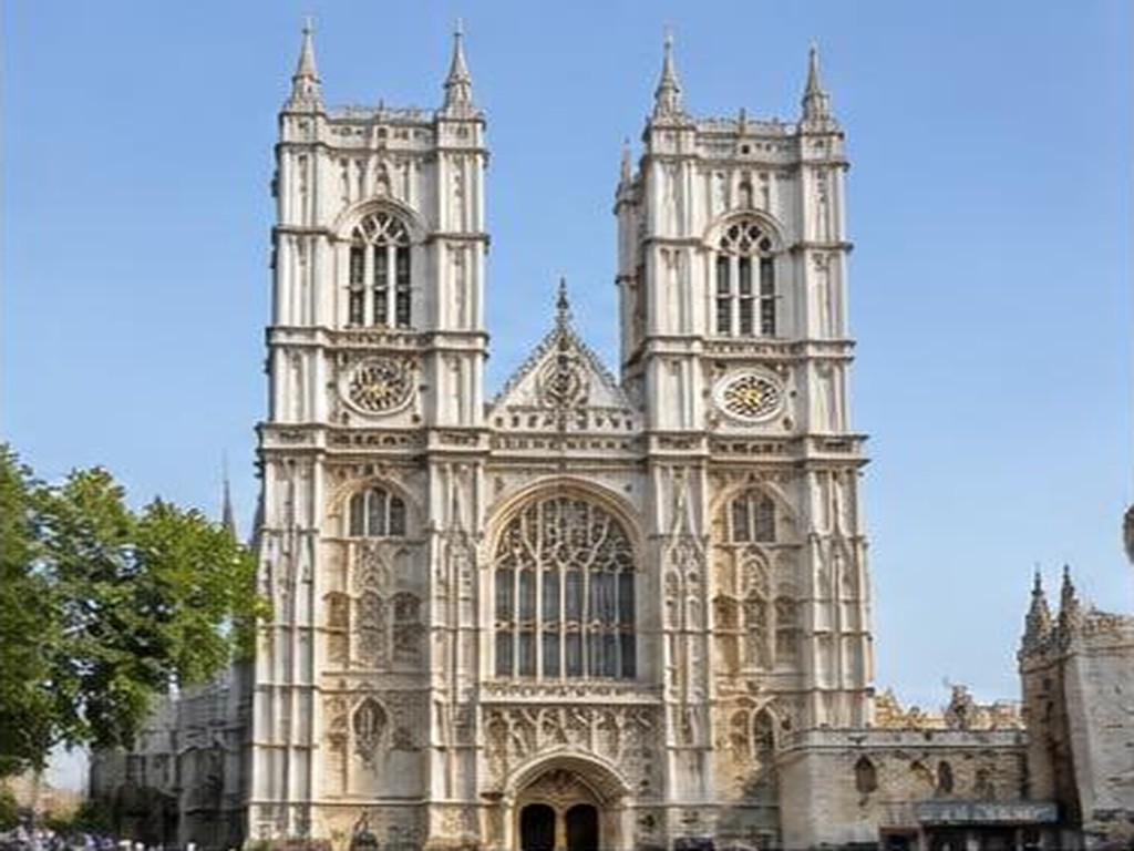 The Gothic west entrance of Westminster Abbey