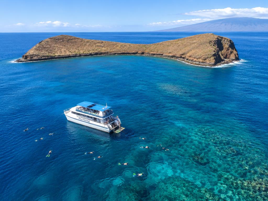 Snorkel boat at Molokini Crater off Maui