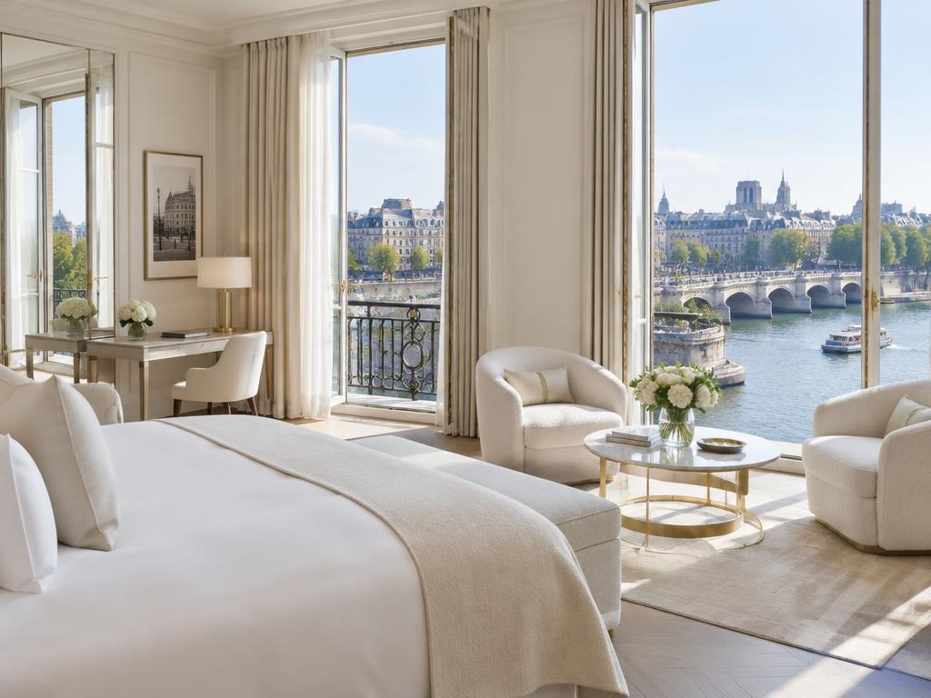 Representative contemporary Paris suite overlooking the Seine