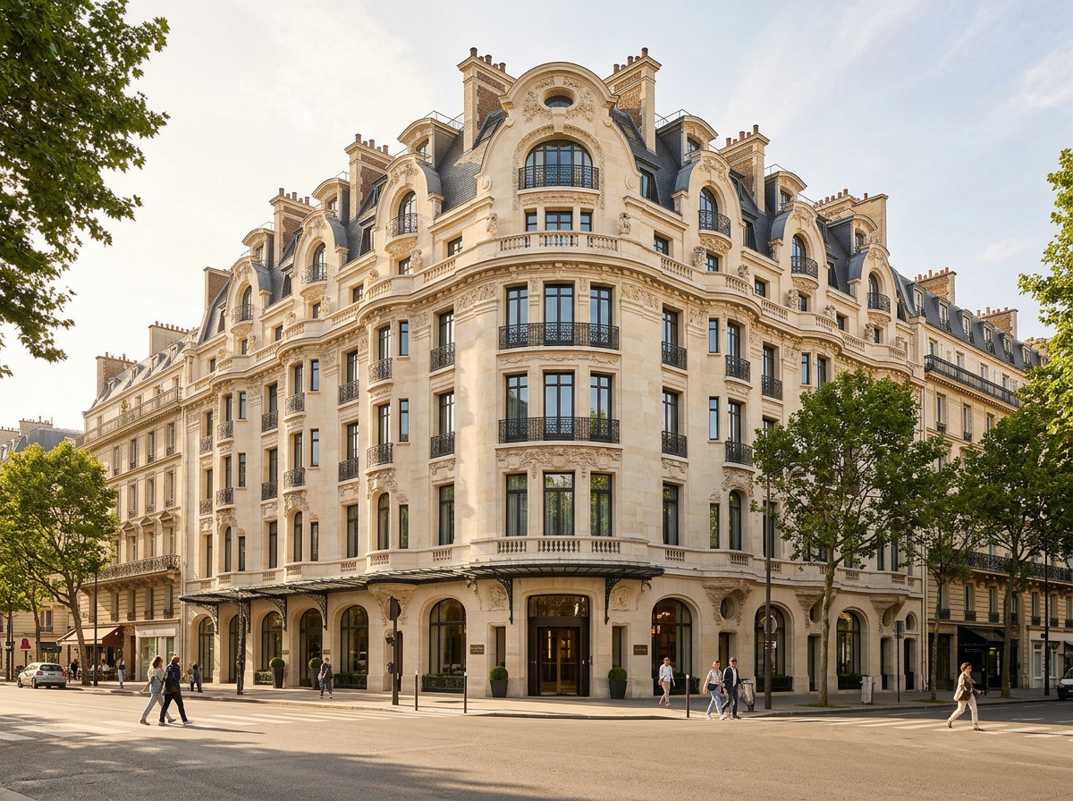 Hôtel Lutetia's grand Belle Époque corner facade on Boulevard Raspail, Paris Left Bank